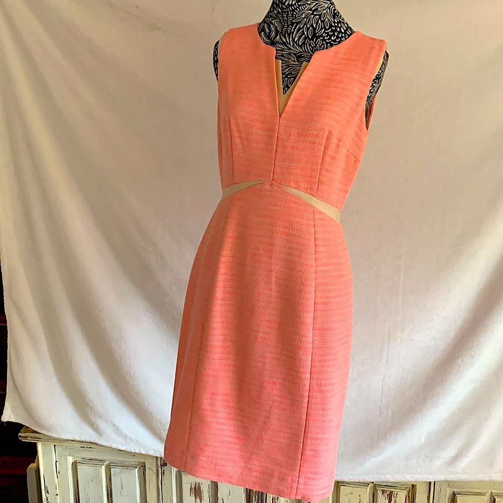 Antonio Melani salmon and cream sleeveless dress size 2.  Gorgeous!